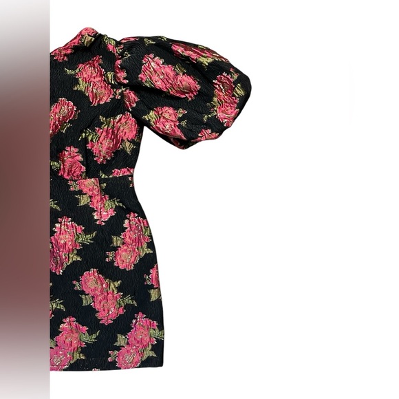 Dream Sister Jane one shoulder jacquard mini dress in red and gold Small - Picture 4 of 7